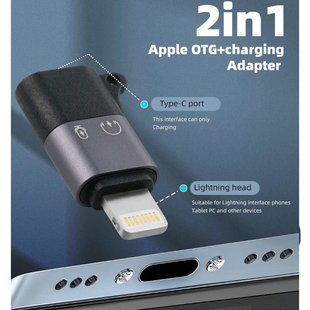 2 Pcs Hridz Lightning to USB Female OTG Adapter — Audio DAC Headphone Adapter for iPhone & iOS