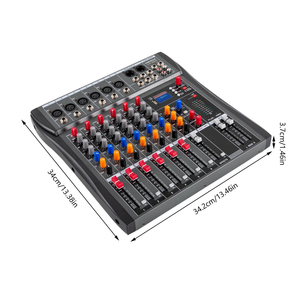 Hridz 6-Channel Karaoke Audio Sound Mixer & UHF Wireless Microphone System Bundle