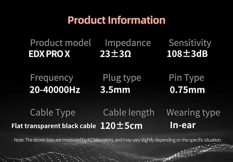 EDX Pro-X Wired In-Ear Monitor Earphones – No Mic, HiFi Stereo Bass