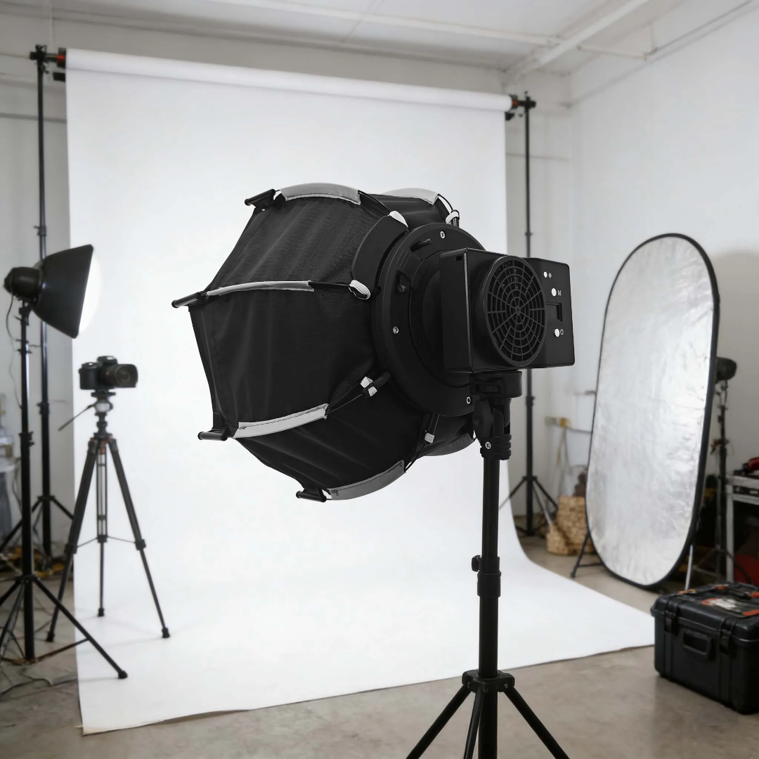 Hridz 100W COB LED Studio Lighting Kit with 30cm Quick Release Softbox, Honeycomb Grid & 210cm Light Stand