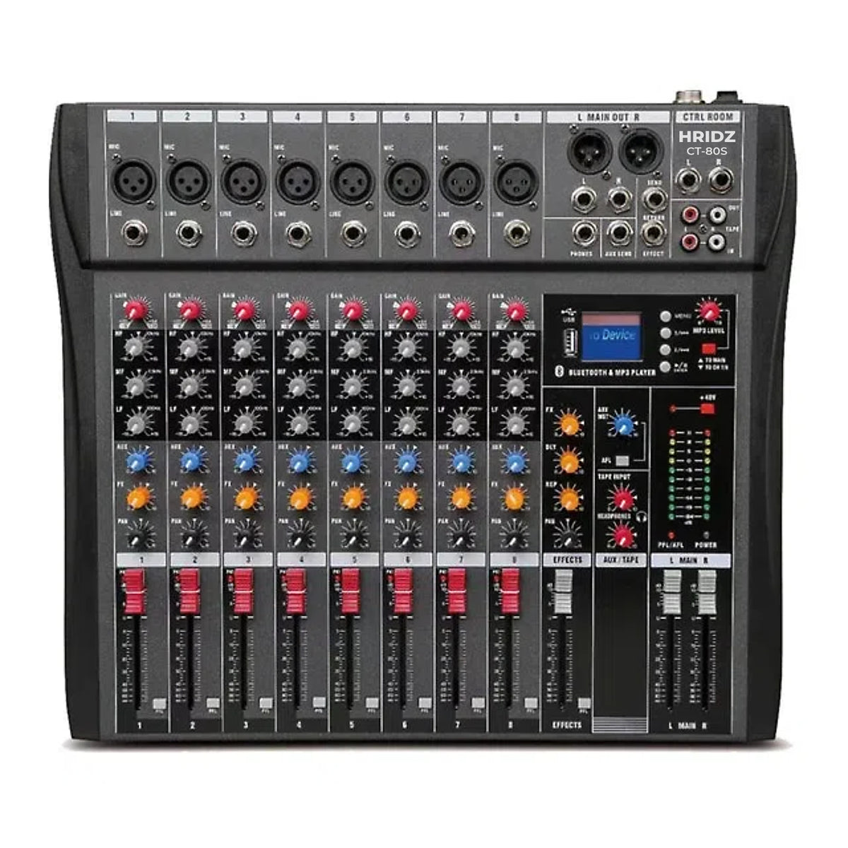 Hridz CT-80S 8 Channel Sound Audio Mixer & UR109 Dual Wireless Microphone Audio Bundle