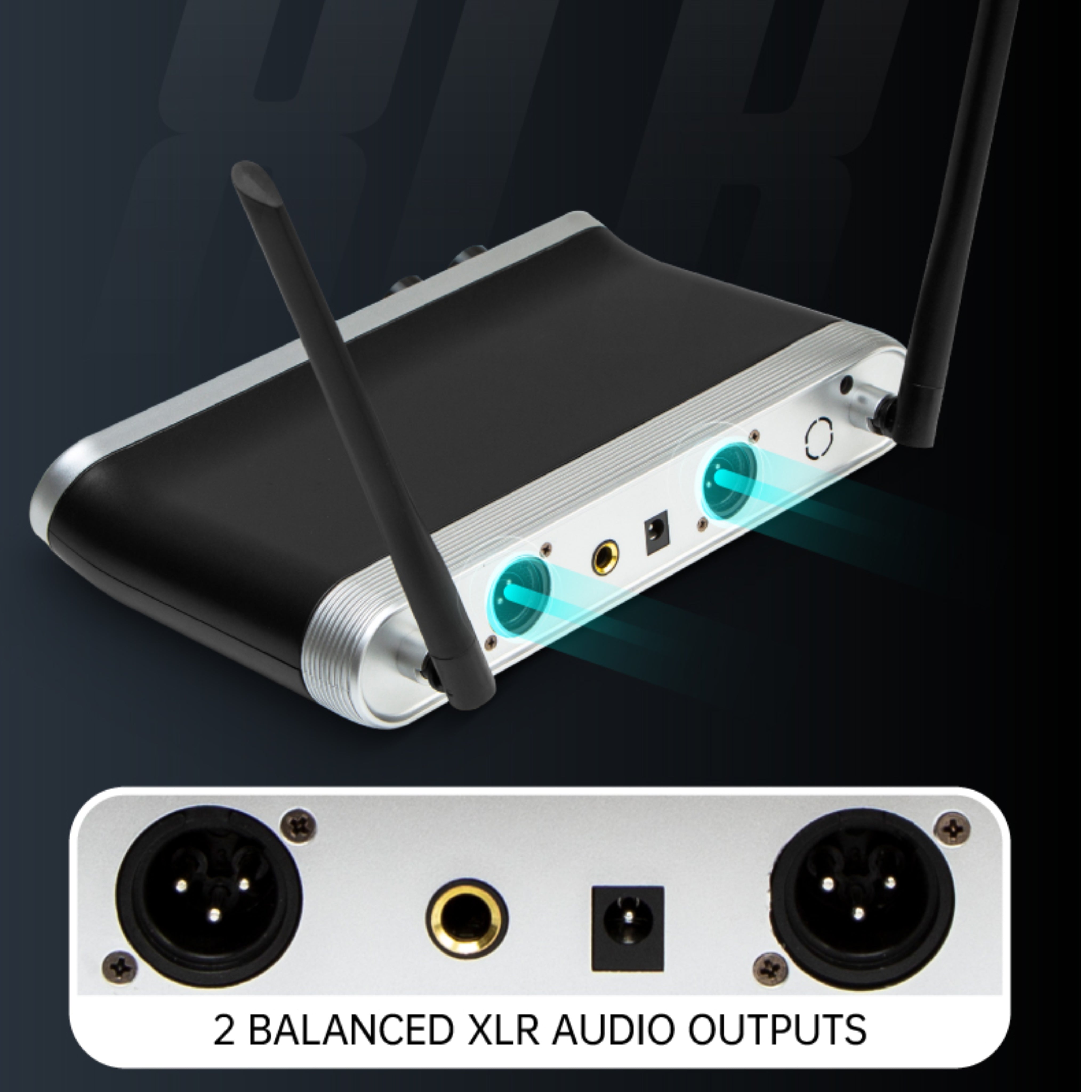 Hridz 8-Channel Karaoke Stereo Audio Mixer & 100m Range UHF Wireless Microphone Bundle
