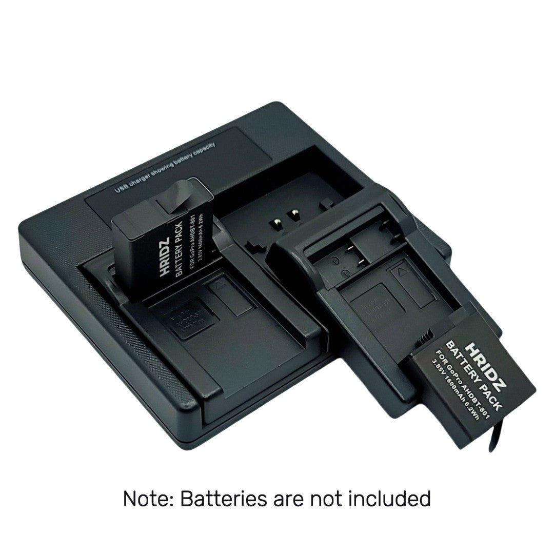 Hridz AHDBT-401 Battery Charger for GoPro HERO4 Black & Silver