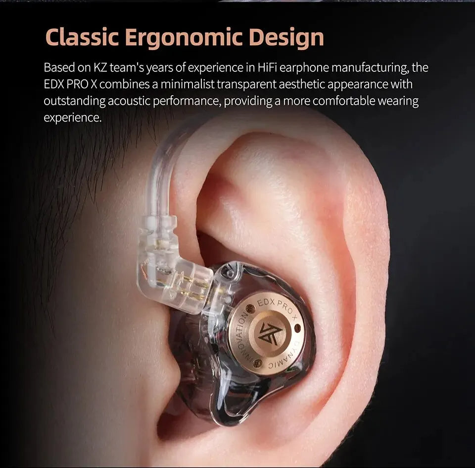 Hridz EDX Pro-X Wired In-Ear Monitor Earphones – No Mic, HiFi Stereo Bass
