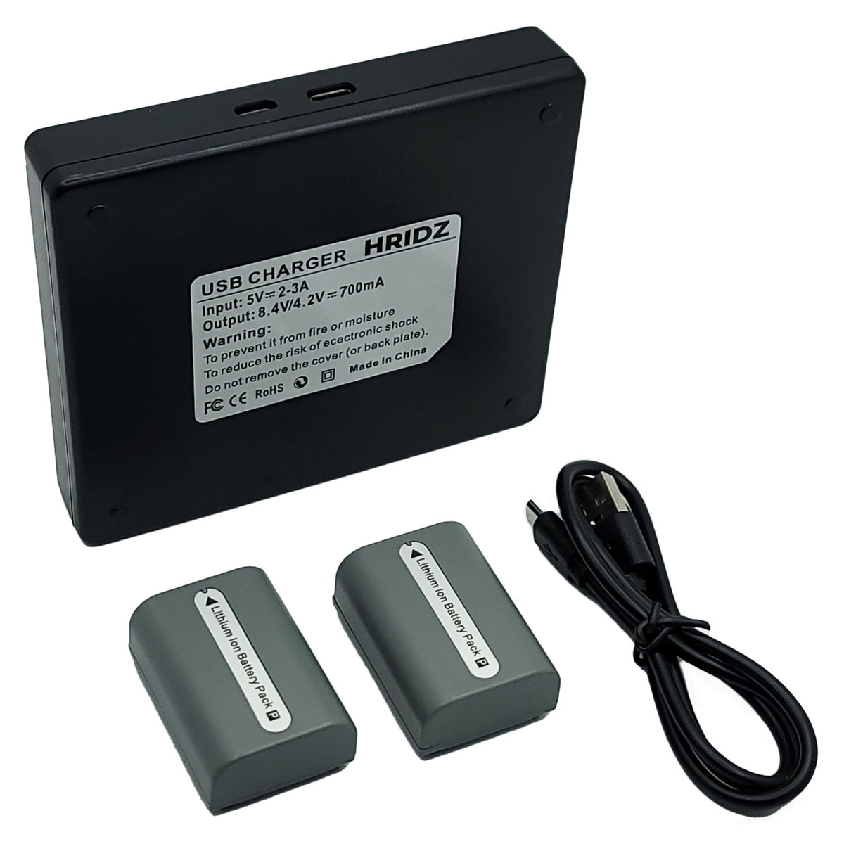 Hridz NP-FP50 2 Batteries & Dual Charger Set for Sony DCR-HC/DVD/SR Series Camcorders