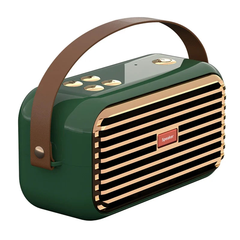 Hridz Retro Portable Bluetooth 5.0 Speaker – Stereo HiFi Sound, 1200mAh Battery, AUX & USB