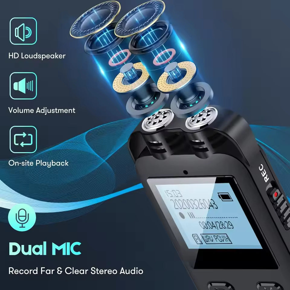 Hridz T69 Digital Voice Recorder β Voice Activated, Expandable to 128GB
