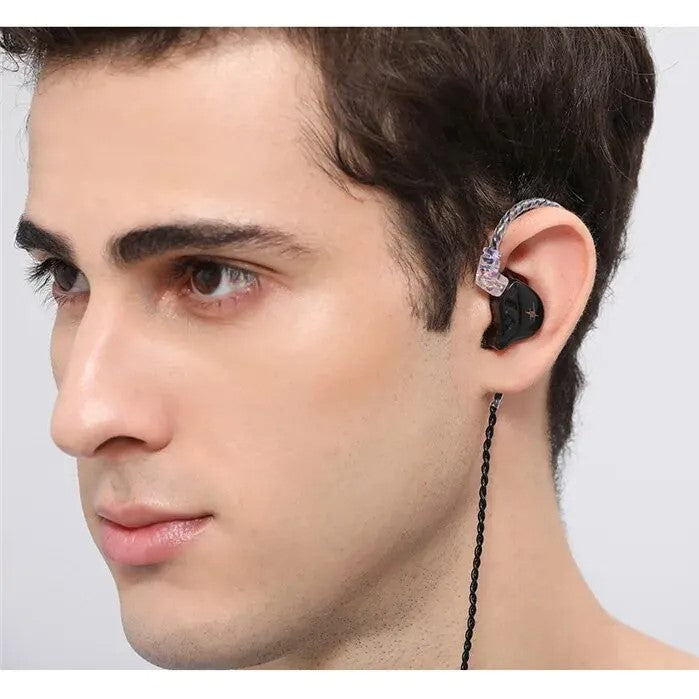 QKZ ZXT In-Ear Wired Double Earphones Clear No-Mic Dynamic DJ Monitor IEM Earbuds HIFI Music Sport Headphone