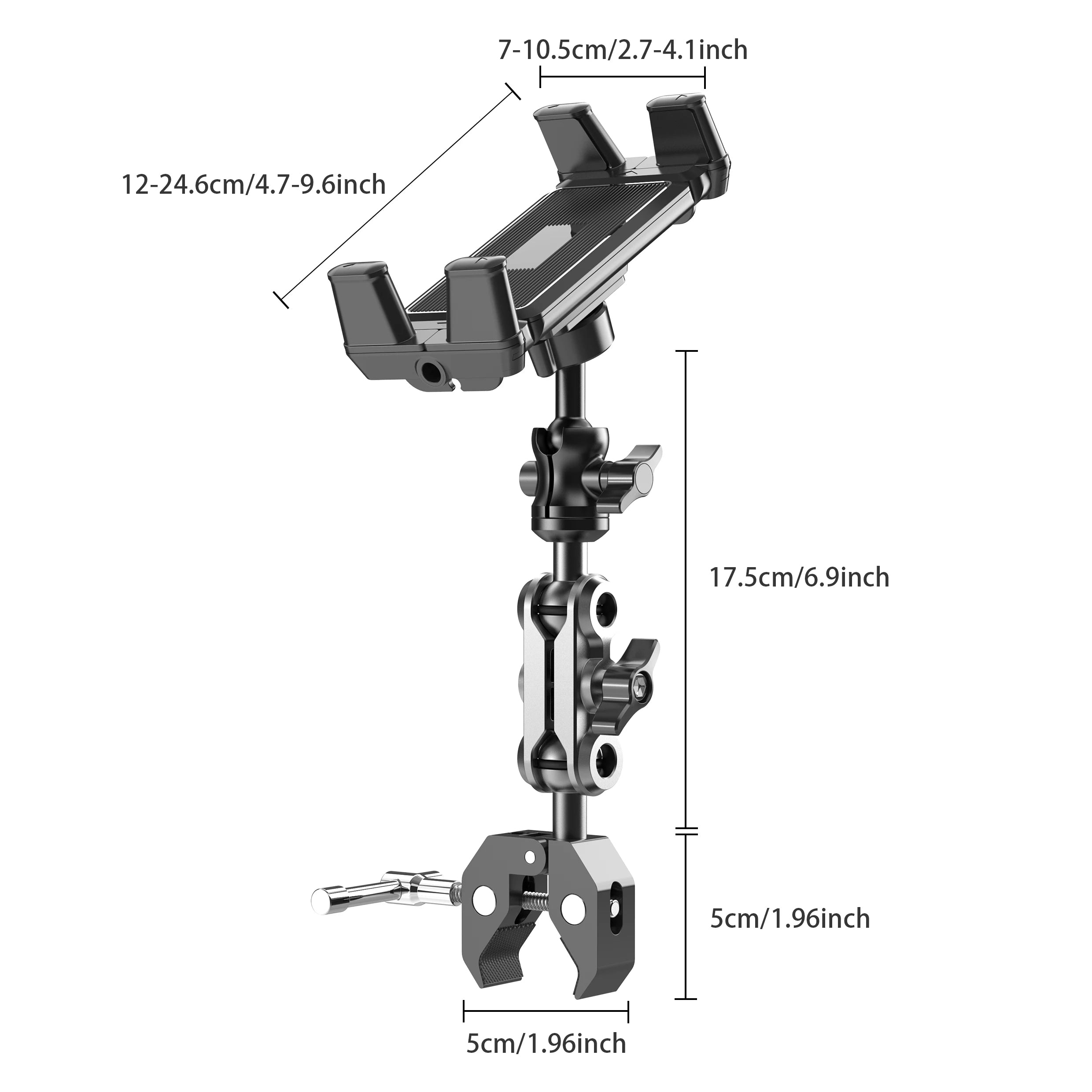 Universal Phone & Tablet Holder Mount for Treadmill, Bike, Stroller, Wheelchair & Golf Cart