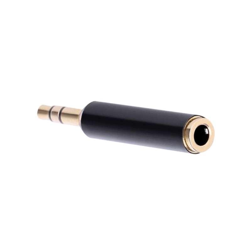 2Pcs Hridz 3.5mm TRS Male To Female TRRS Audio Stereo Adapter Connector 3 Pole to 4 Pole