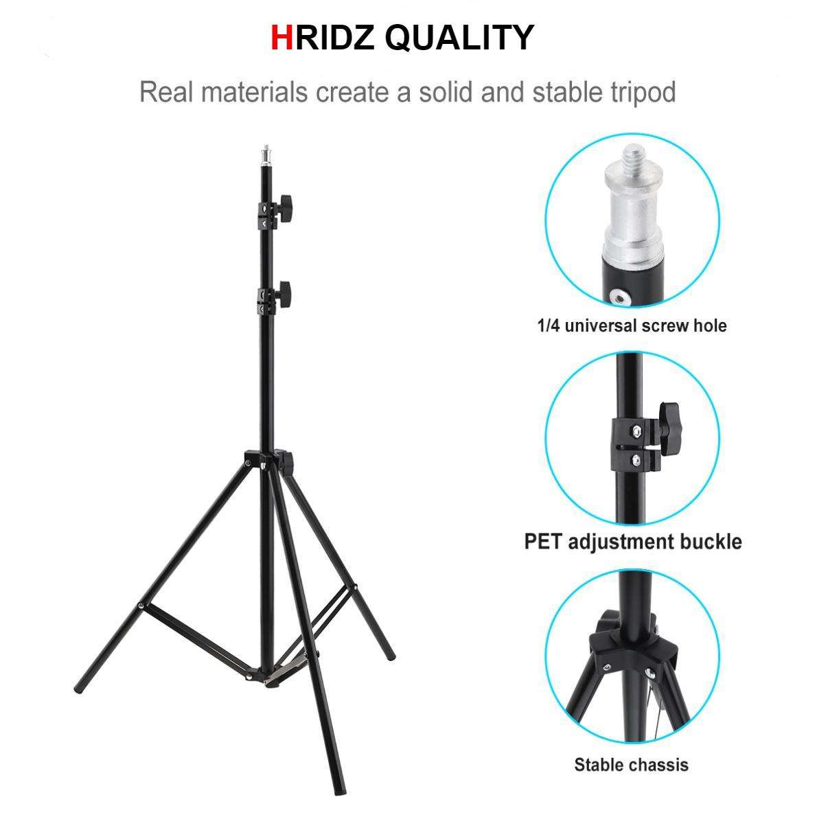 Hridz 210cm Adjustable Light Stand with 1/4" Screw – Lightweight Studio Stand for Flash, Umbrella & LED Lights