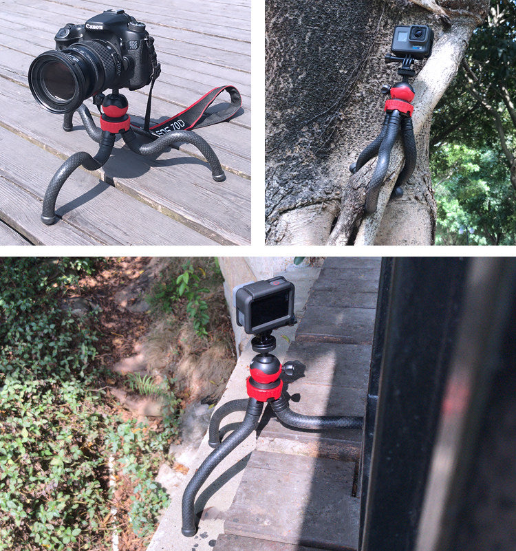 Hridz Flexible Octopus Tripod with 360° Ball Head – Bendable Stand for GoPro, Cameras & Phones