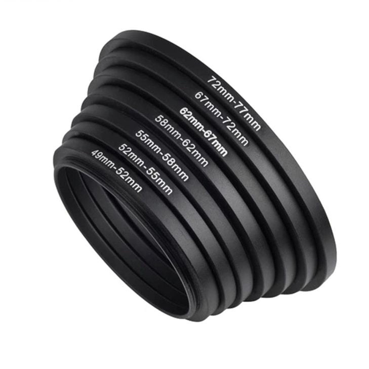 Hridz Metal Step-Up Rings for Camera Lens Filters – 46mm to 82mm Sizes