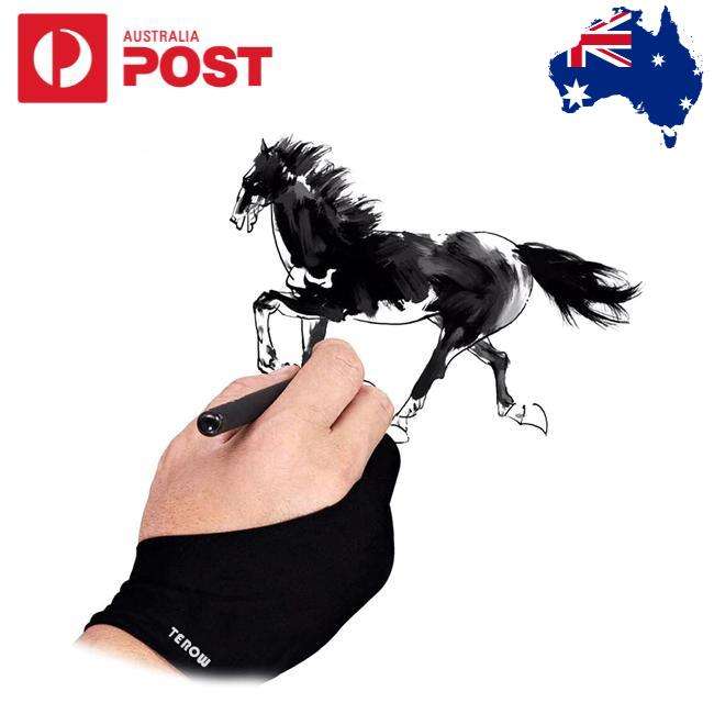 Terow 2-Finger Artist Glove for Drawing Tablets & iPad – Anti-Smudge, Fits Left or Right Hand