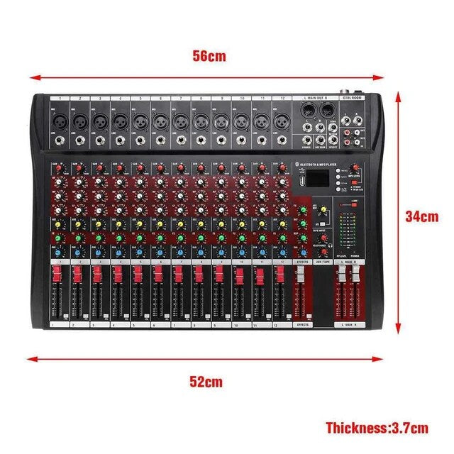 Hridz CT-120S Pro 12-Channel Outdoor Audio Mixer
