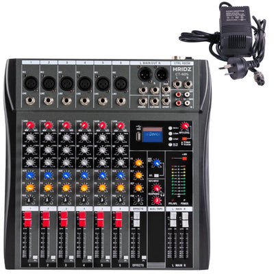 Hridz CT-60S Compact 6-Channel Bluetooth Audio Mixer