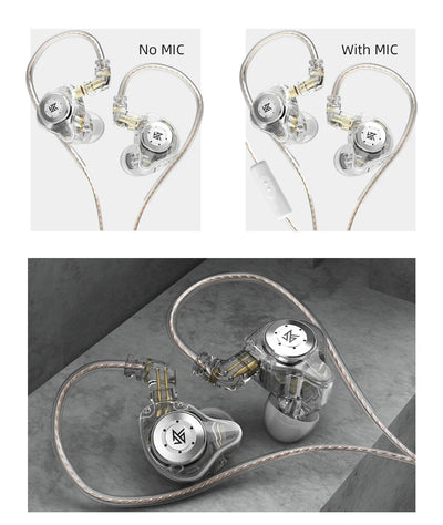 EDX Pro In-Ear Monitors Wired Earphones, No-Mic IEM, HiFi Stereo Bass