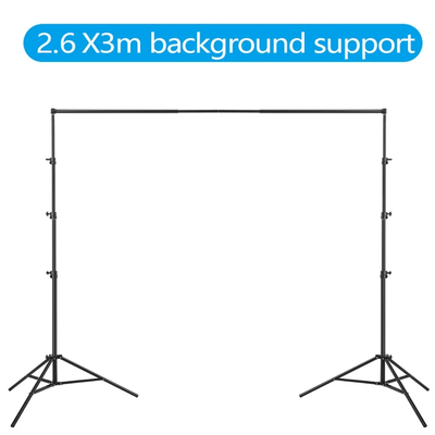 Hridz 2.6x3m Heavy Duty Backdrop Stand – Photography Background Support System