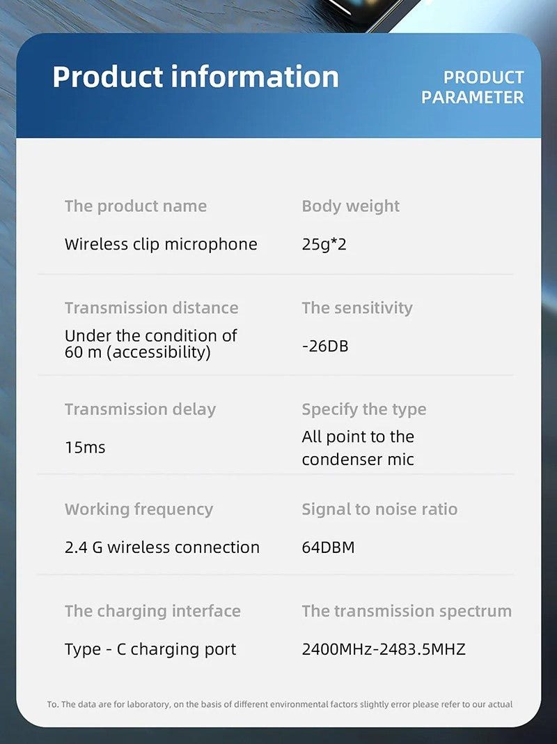 Hridz 2-in-1 Portable Wireless Microphone 2.4G – Dual Mics for Vlog, Singing, Teaching & Recording