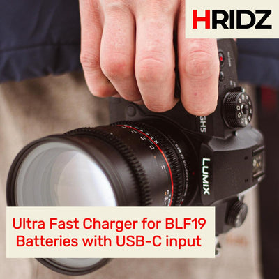 Hridz BLK22 Batteries & Charger Set for Panasonic Lumix G9 S5 GH6 GH5 GH5s & BLF19