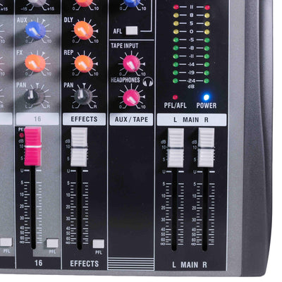 Hridz CT-160S 16-Channel Bluetooth Audio Mixer with USB & 48V Phantom Power