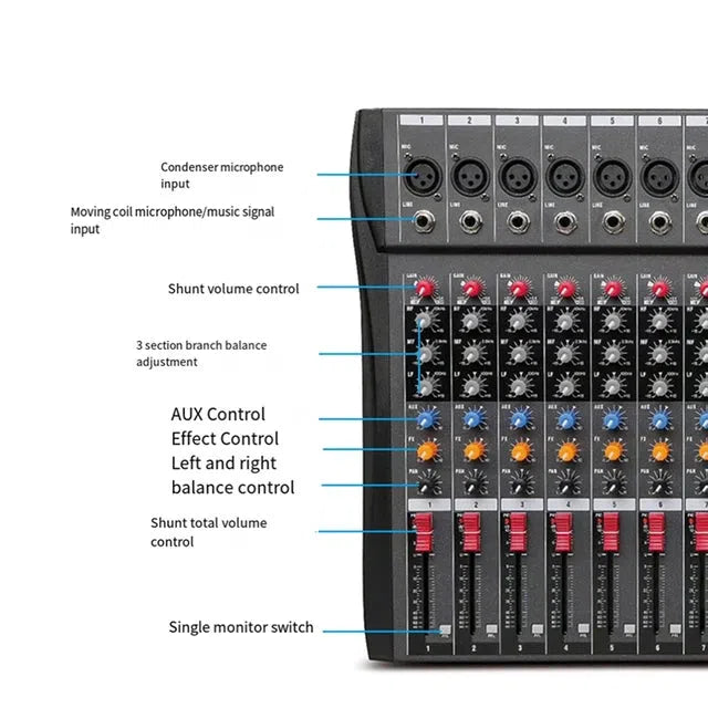 Hridz CT-80S 8-Channel Mixer & UHF Wireless Mic Bundle