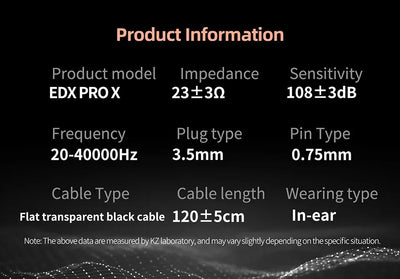 Hridz EDX Pro-X Wired In-Ear Monitor Earphones – No Mic, HiFi Stereo Bass