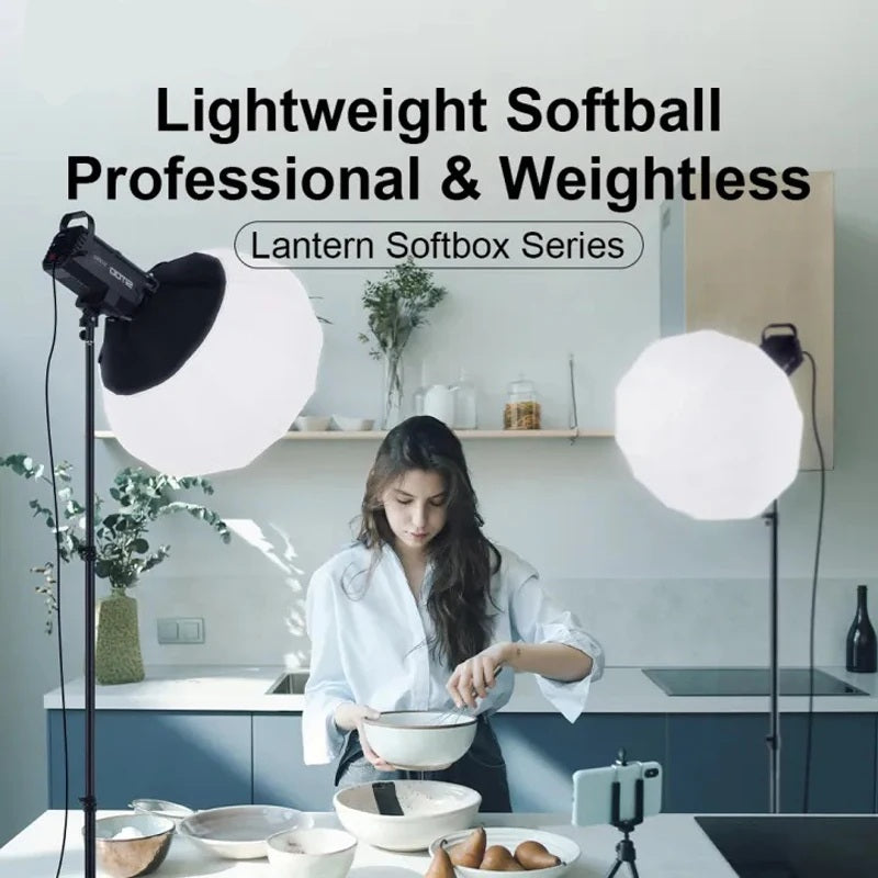 Hridz GLS65 65cm Globe Lantern Softbox with Bowens Mount – Collapsible 360° Diffuser