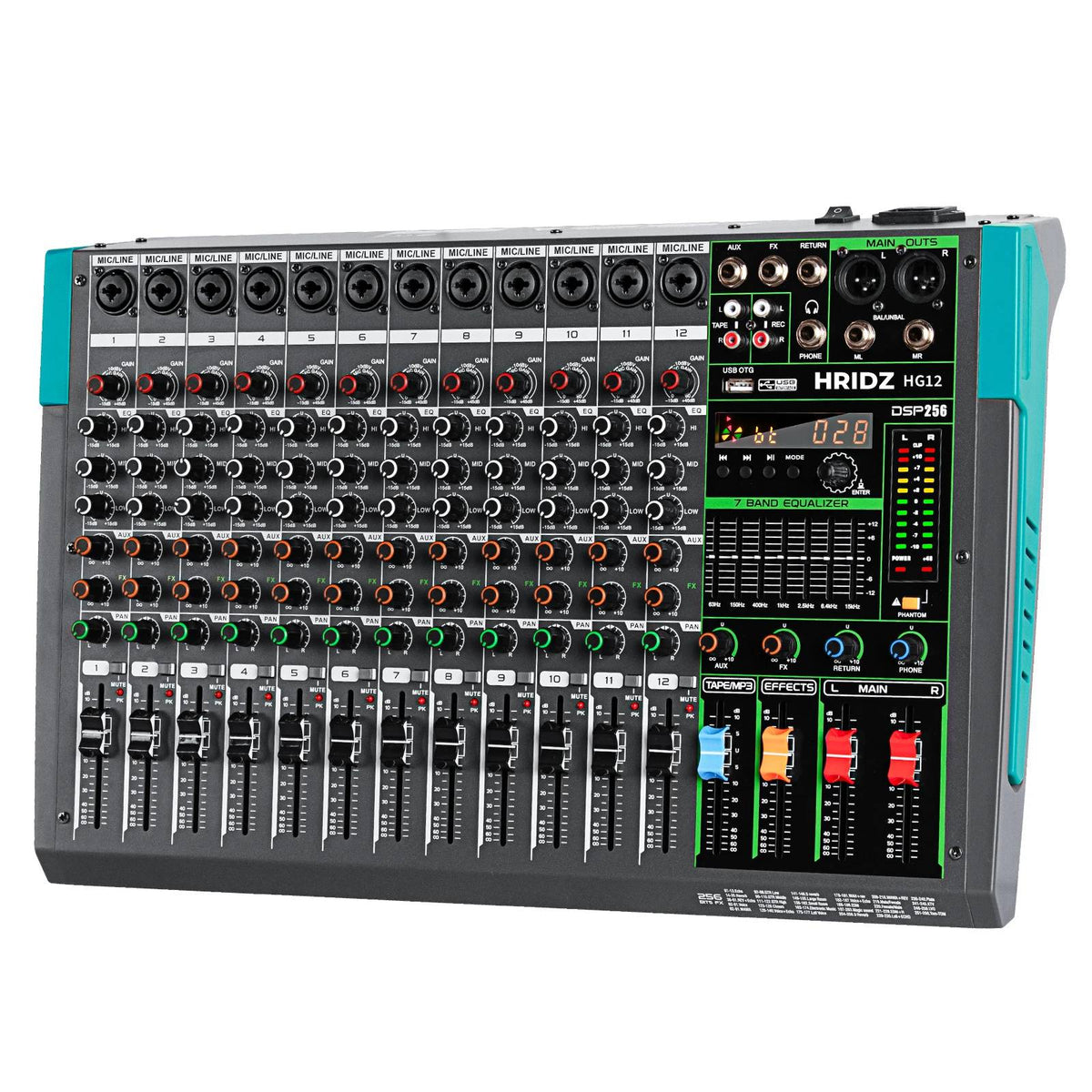 Hridz HG12 12-Channel Professional Audio Mixer