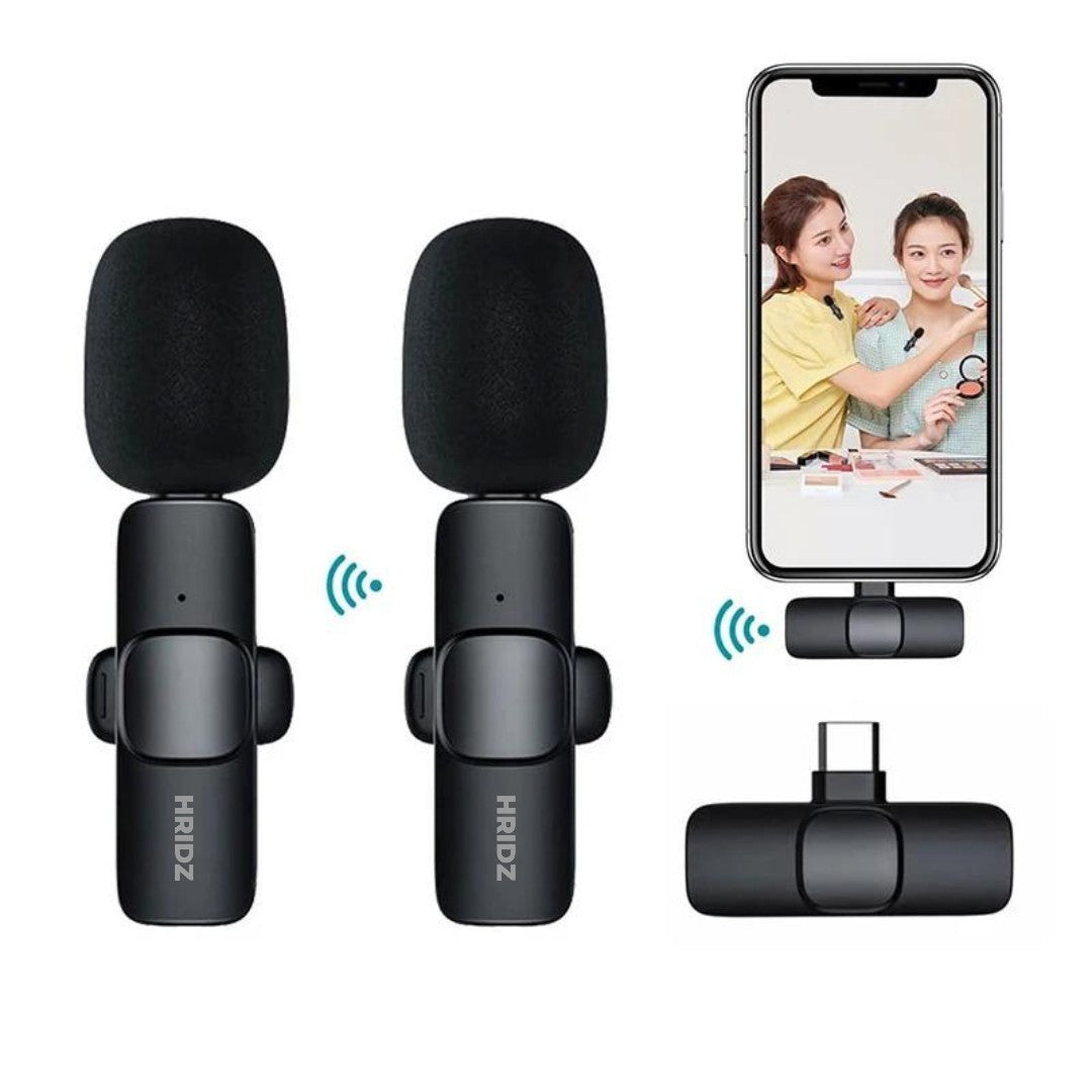 Hridz HZ9 Wireless Rechargeable Type-C Lavalier Microphone for Podcast & Interviews