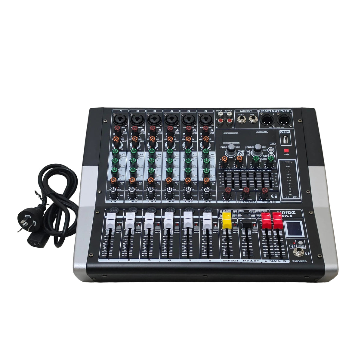 Hridz KG-4 / KG-6 / KG-8 Powered Audio Mixer 600W × 2 with Bluetooth, USB & Built-In Effects