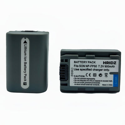 Hridz NP-FP50 2 Batteries & Dual Charger Set for Sony DCR-HC/DVD/SR Series Camcorders