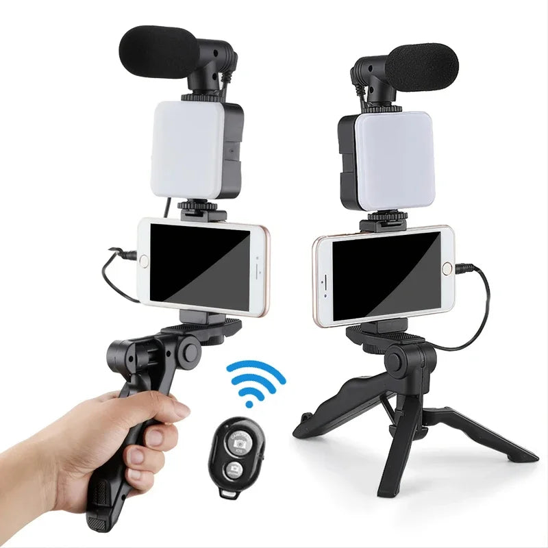 Hridz Smartphone Vlogging Kit – Tripod, LED Fill Light & Microphone for TikTok, YouTube & Live Streaming