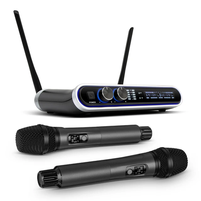 Hridz UHF Wireless Microphone System Dual Handheld Mics with 100m Range Receiver for Karaoke Meetings Parties