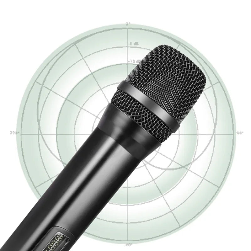 Hridz D100 2.4GHz Wireless Dynamic Karaoke Microphone System with Receiver, Reverb & Bass Control