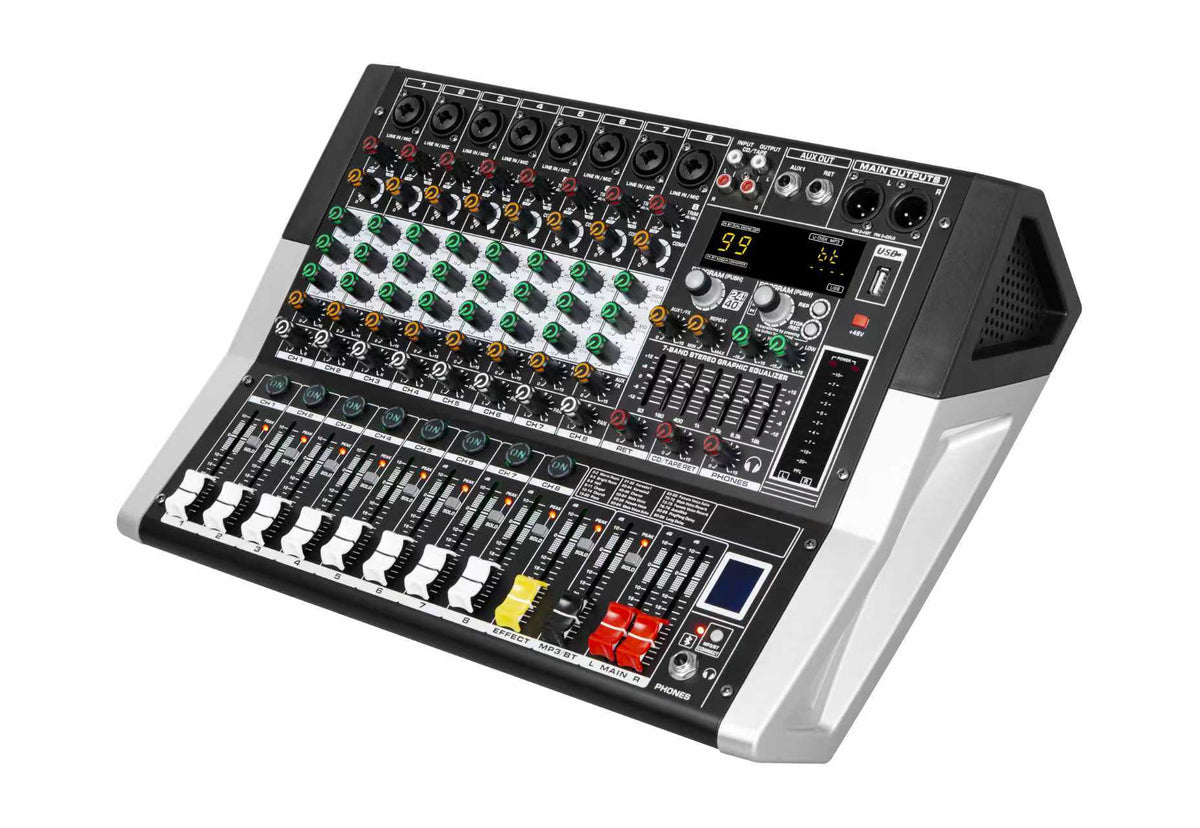 Hridz KG-4 / KG-6 / KG-8 Powered Audio Mixer 600W × 2 with Bluetooth, USB & Built-In Effects
