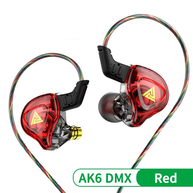 QKZ AK6 DMX HiFi Heavy Bass In-Ear Earphones with Mic – 3.5mm Wired Earbuds