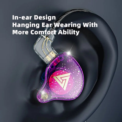 QKZ AK6 Pro Wired In-Ear Monitors with Mic – Detachable Cable, HiFi Bass, Noise Isolating