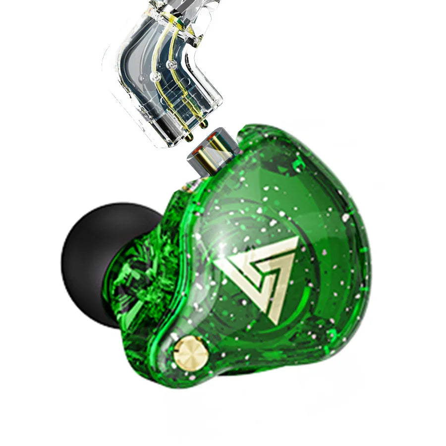 QKZ AK6 Pro Wired In-Ear Monitors with Mic – Detachable Cable, HiFi Bass, Noise Isolating