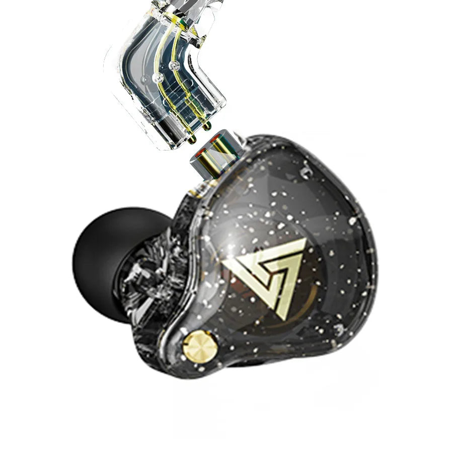 QKZ AK6 Pro Wired In-Ear Monitors with Mic – Detachable Cable, HiFi Bass, Noise Isolating
