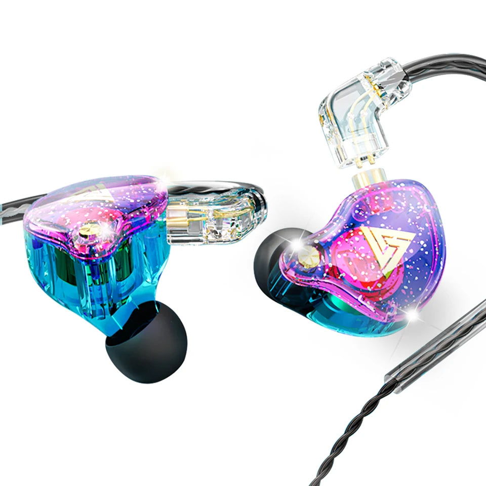 QKZ AK6 Pro Wired In-Ear Monitors with Mic – Detachable Cable, HiFi Bass, Noise Isolating