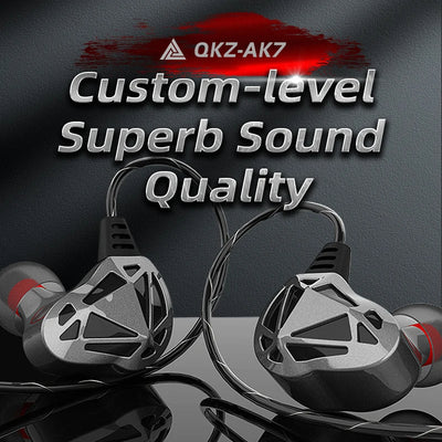 QKZ AK7 Copper Driver Wired In-Ear Earphones with Mic – HiFi Bass Stereo Earbuds