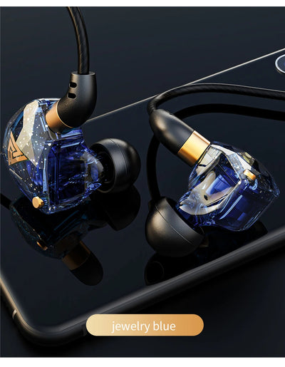 QKZ SK8 Wired In-Ear Earphones with Mic – HiFi Stereo Heavy Bass, 3.5mm