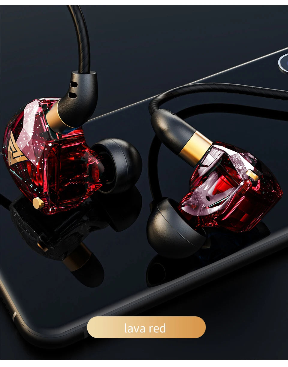 QKZ SK8 Wired In-Ear Earphones with Mic – HiFi Stereo Heavy Bass, 3.5mm