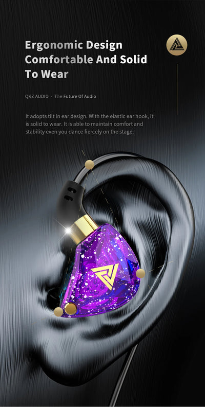 QKZ SK8 Wired In-Ear Earphones with Mic – HiFi Stereo Heavy Bass, 3.5mm