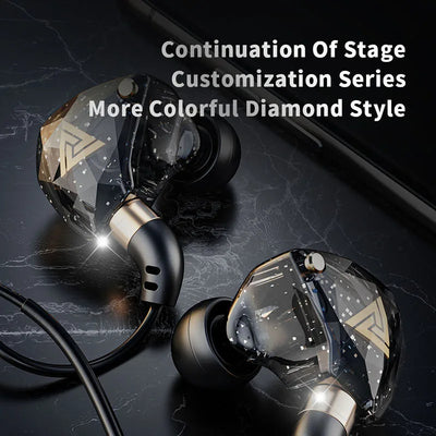 QKZ SK8 Wired In-Ear Earphones with Mic – HiFi Stereo Heavy Bass, 3.5mm