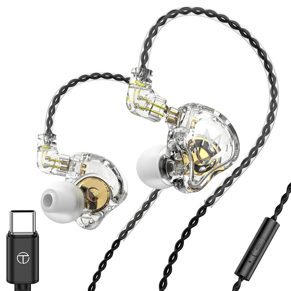 TRN MT1-C Type-C In-Ear Monitor Earphones with Mic – HiFi DJ Monitors