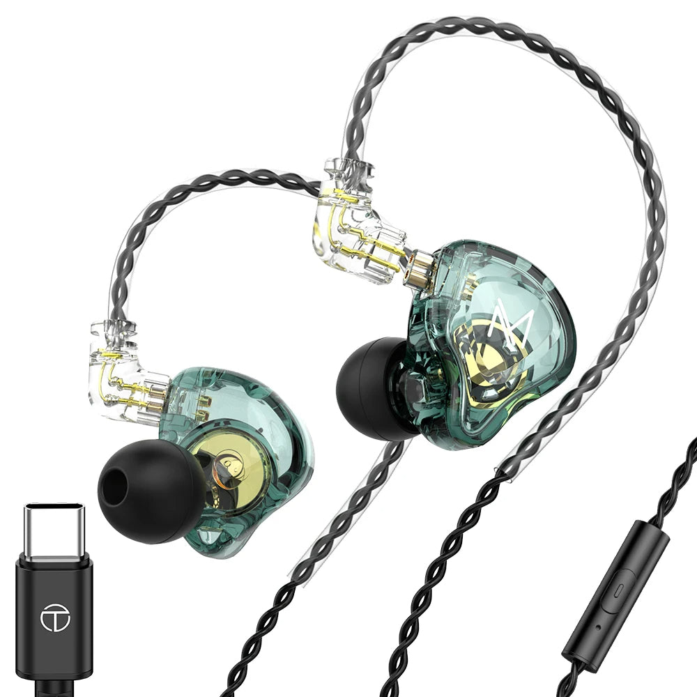 TRN MT1-C Type-C In-Ear Monitor Earphones with Mic – HiFi DJ Monitors