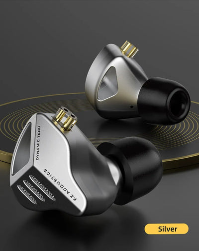 ZVX Dynamic HiFi Bass In-Ear Monitor Earphones – Silver or Black, With or Without Mic