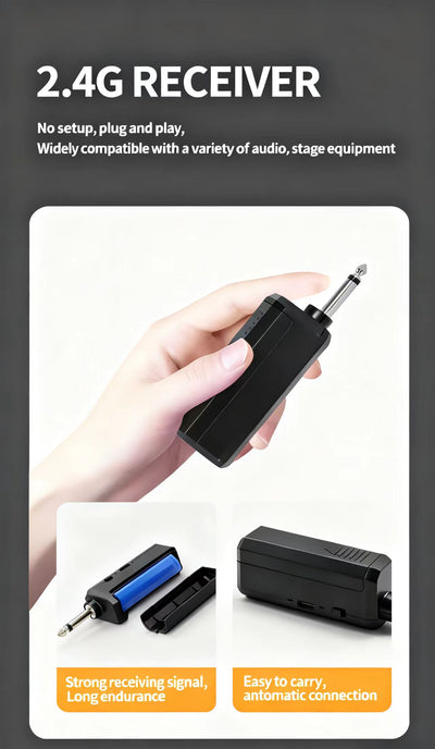 Hridz U8 Rechargeable 2.4GHz Dual Wireless Microphone System for Karaoke, DJ Live Performances